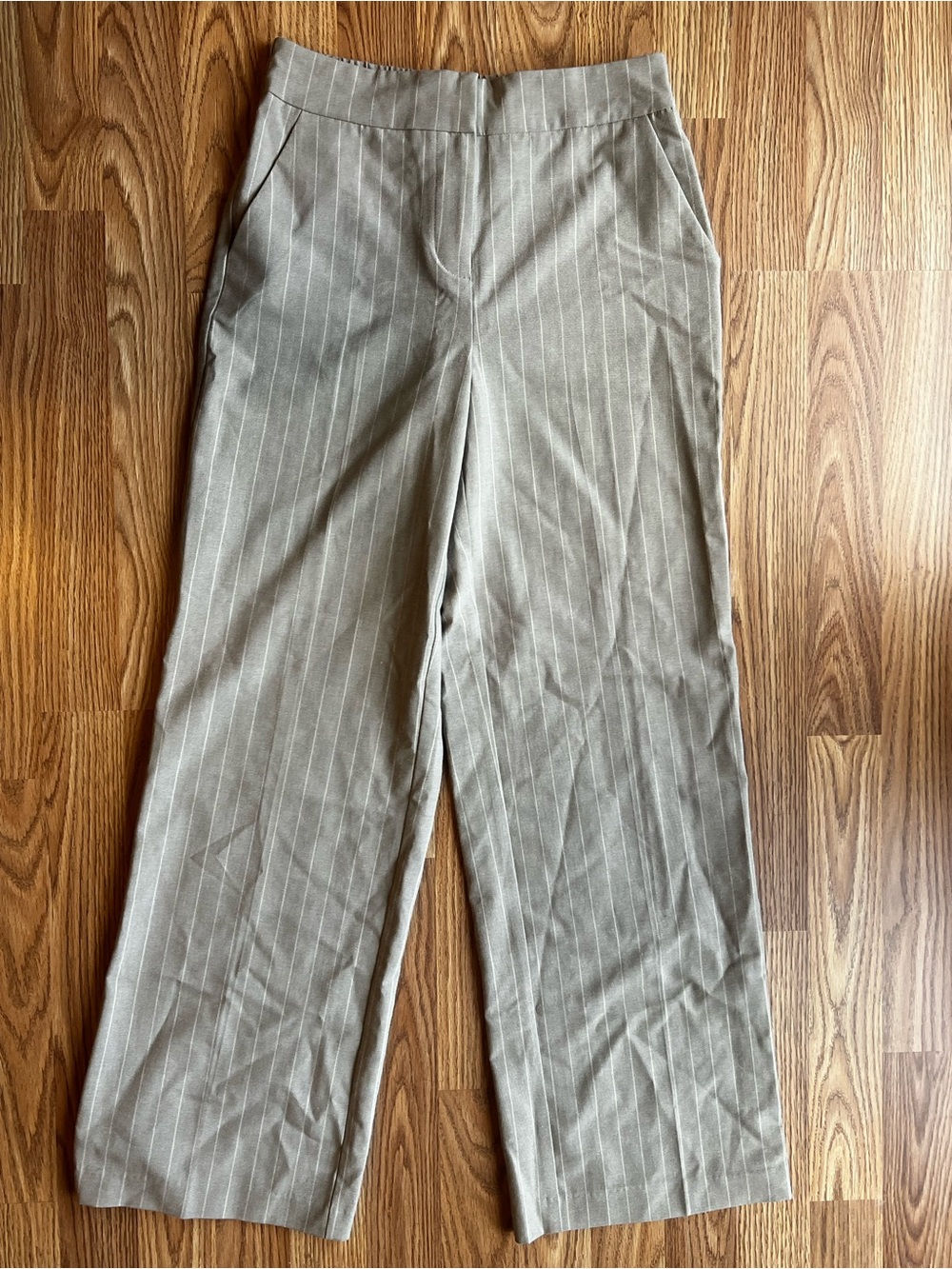 Rachel Zoe Light Tan Pinstripe Dress Trousers
